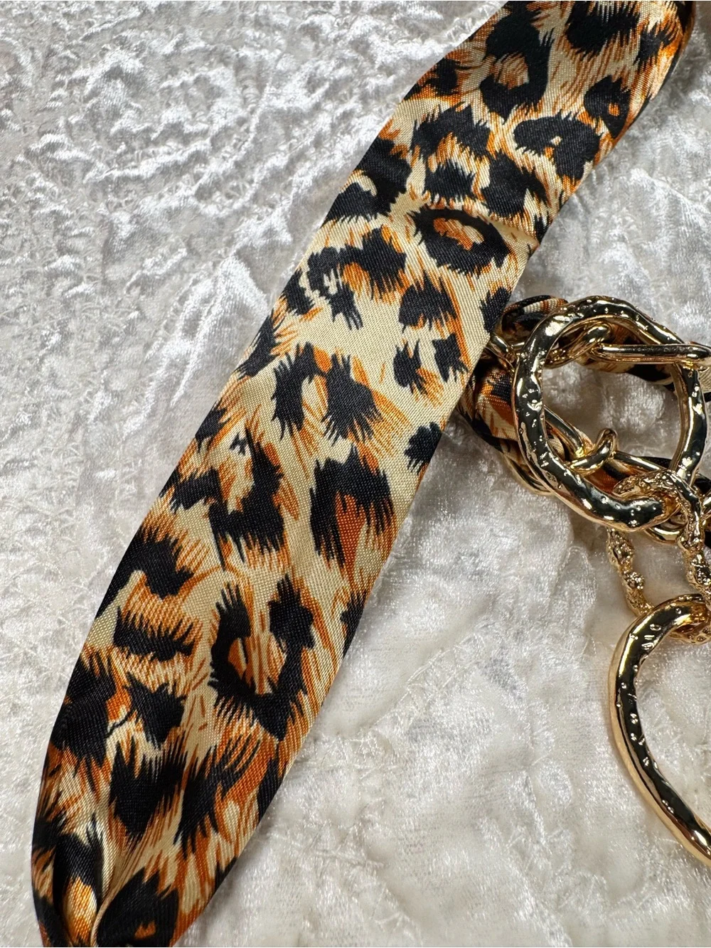 NWT House of Harlow 1960 Leopard Scarf Chain Belt